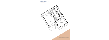 A diagram of a Peppertree apartment layout.
